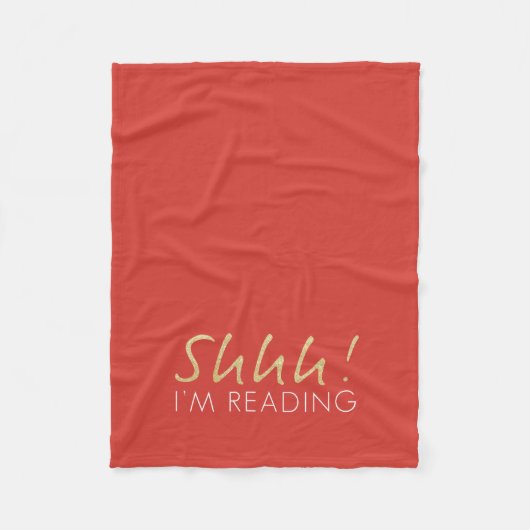 金ゴールドの輝きShhh! 私はフリースブランケットを読んでいます フリースブランケット (正面)