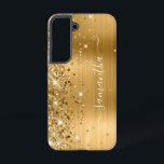 金ゴールドの輝くフォイルのガーリー署名 SAMSUNG GALAXY S22ケース<br><div class="desc">ガーリー金黄のブラッフェイクド金属ホイルでエッジに輝くスパーク離れリーな金ゴールドグラデーショングリッターハイライト。白い書モダン道のフォントにガーリーはエレガント、縦型の装飾的な尾が付いている。カスタマイズフォントのスタイルまたはスパークルのグラフィックを移動して、独自の電話ギアを作成する。余分なきらめき、グリッター、フォイルのデジタルグラフィック要素は、写真のようなプリント。</div>