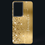 金ゴールドの輝くフォイルのガーリー署名 SAMSUNG GALAXY S21 ケース<br><div class="desc">フェイクガーリー輝く金ゴールドのグリッターは、金のブラシ付き金離れ属のフォイルの上にエッジのハイライトフェイク。白い書モダン道のフォントにガーリーはエレガント、縦型の装飾的な尾が付いている。カスタマイズフォントのスタイルまたはスパークルのグラフィックを移動して、独自の電話ギアを作成する。余分なきらめき、グリッター、フォイルのデジタルグラフィック要素は、写真のようなプリント。</div>