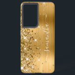 金ゴールドの輝くフォイルのガーリー署名 SAMSUNG GALAXY S21 ケース<br><div class="desc">フェイクガーリー輝く金ゴールドのグリッターは、金のブラシ付き金離れ属のフォイルの上にエッジのハイライトフェイク。白い書モダン道のフォントにガーリーはエレガント、縦型の装飾的な尾が付いている。カスタマイズフォントのスタイルまたはスパークルのグラフィックを移動して、独自の電話ギアを作成する。余分なきらめき、グリッター、フォイルのデジタルグラフィック要素は、写真のようなプリント。</div>