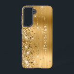 金ゴールドの輝くフォイルのガーリー署名 SAMSUNG GALAXY S21ケース<br><div class="desc">ガーリー輝く金ゴールドフェイクグリッターは金色のブラシ付き金箔の上に離れエッジにグラデーションハイライト。白い書モダン道のフォントにガーリーはエレガント、縦型の装飾的な尾が付いている。カスタマイズフォントのスタイルまたはスパークルのグラフィックを移動して、独自の電話ギアを作成する。余分なきらめき、グリッター、フォイルのデジタルグラフィック要素は、写真のようなプリント。</div>