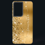 金ゴールドの輝くフォイルのガーリー署名 SAMSUNG GALAXY S21 ULTRAケース<br><div class="desc">フェイクガーリー輝く金ゴールドのグリッターは、金のブラシ付き金離れ属のフォイルの上にエッジのハイライトフェイク。白い書モダン道のフォントにガーリーはエレガント、縦型の装飾的な尾が付いている。カスタマイズフォントのスタイルまたはスパークルのグラフィックを移動して、独自の電話ギアを作成する。余分なきらめき、グリッター、フォイルのデジタルグラフィック要素は、写真のようなプリント。</div>
