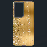 金ゴールドの輝くフォイルのガーリー署名 SAMSUNG GALAXY S21 ULTRAケース<br><div class="desc">フェイクガーリー輝く金ゴールドのグリッターは、金のブラシ付き金離れ属のフォイルの上にエッジのハイライトフェイク。白い書モダン道のフォントにガーリーはエレガント、縦型の装飾的な尾が付いている。カスタマイズフォントのスタイルまたはスパークルのグラフィックを移動して、独自の電話ギアを作成する。余分なきらめき、グリッター、フォイルのデジタルグラフィック要素は、写真のようなプリント。</div>