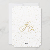 金ゴールドの輝く喜びクリスマスフォトカード シーズンカード (裏面)