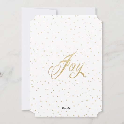 金ゴールドの輝く喜びクリスマスフォトカード シーズンカード (裏面)