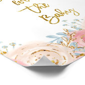 金ゴールドの輝く星の願いベビーサイン ポスター (角)