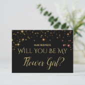 金ゴールドの輝く星は私の花の女の子カード 出欠カード (スタンド正面)