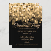 金ゴールドの輝エレガントきがクリスマスパーティー 招待状 (正面/裏面)