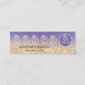 金ゴールドの輝モダンかしいカップケーキ自家製ベーカリー スキニー名刺 (正面)