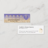 金ゴールドの輝モダンかしいカップケーキ自家製ベーカリー スキニー名刺 (正面/裏面)