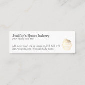 金ゴールドの輝モダンかしいカップケーキ自家製ベーカリー スキニー名刺 (裏面)