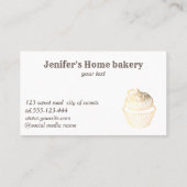 金ゴールドの輝モダンかしいカップケーキ自家製ベーカリー 名刺 (裏面)