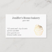 金ゴールドの輝モダンかしいカップケーキ自家製ベーカリー 名刺 (裏面)