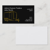 金ゴールドの輪郭の貨物トレーラー 名刺 (正面/裏面)