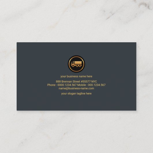 金ゴールドの輸送は貨物トラックサービスを導きます 名刺 (裏面)