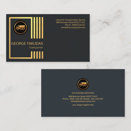 金ゴールドの輸送は貨物トラックサービスを導きます 名刺 (正面/裏面)