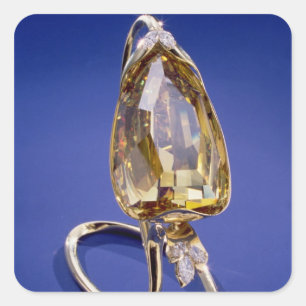 金ゴールドの配置の「無類の」ダイヤモンドを黄色にして下さい スクエアシール