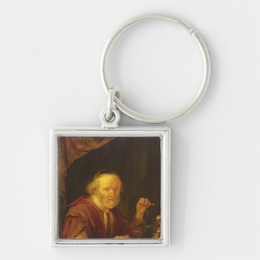 金ゴールドの重量を量ること キーホルダー (正面)