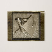 金ゴールドの金ゴールドの帽子そして免状 ジグソーパズル (横)