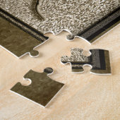 金ゴールドの金ゴールドの帽子そして免状 ジグソーパズル (側面)