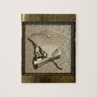 金ゴールドの金ゴールドの帽子そして免状 ジグソーパズル