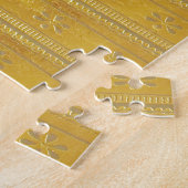 金ゴールドの金テンプレートは文字の挨拶の知恵の単語を加えます ジグソーパズル (側面)