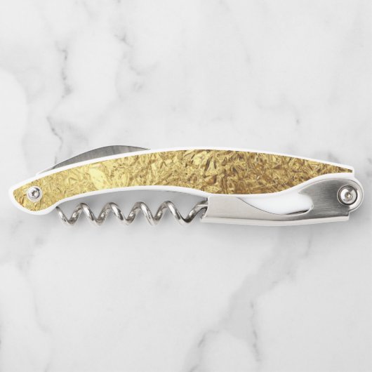 金ゴールドの金属コルクせん抜き ソムリエナイフ (裏面)