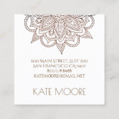 金ゴールドの金属端との曼荼羅の宇宙記号 スクエア名刺 (裏面)