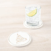 金ゴールドの金属線条細工のクリスマスツリーパターン コースター (側面)