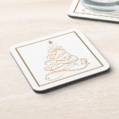 金ゴールドの金属線条細工のクリスマスツリー コースター (左側)