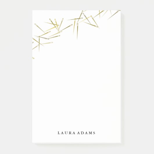 金ゴールドの針の名前をカスタムする ポストイット (正面)