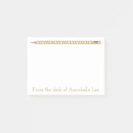 金ゴールドの鉛筆3 ポストイット