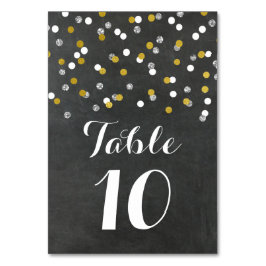 金ゴールドの銀製の紙吹雪の結婚式のテーブル数カード テーブルナンバー