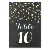 金ゴールドの銀製の紙吹雪の結婚式のテーブル数カード テーブルナンバー (裏面)