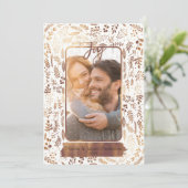 金ゴールドの銅の植物のモダンで魅力的な休日の写真 シーズンカード (スタンド正面)