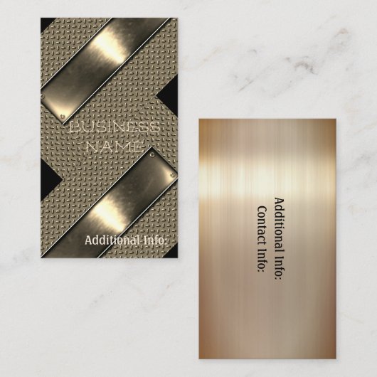 金ゴールドの鋼鉄名刺2 名刺 (正面/裏面)