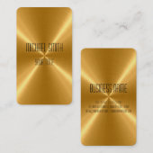金ゴールドの鋼鉄金属 名刺 (正面/裏面)