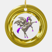 金ゴールドの錯覚のオーナメントは写真のボーダーを加えます セラミックオーナメント (裏面)