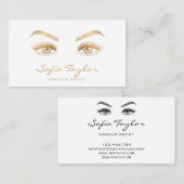 金ゴールドの長い点滅拡張機能メイクアップアーティストカード 名刺 (正面/裏面)