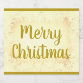 金ゴールドの降霜メリークリスマス スパークリングワインラベル (シングルラベル)