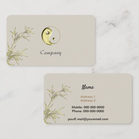 金ゴールドの陰陽 名刺 (正面/裏面)