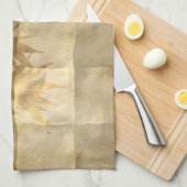 金ゴールドの離れパーチメント紙ルッエレガントク キッチンタオル (四つ折り)