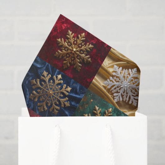 金ゴールドの雪がベルベットのイメージに 薄葉紙 (ギフトバッグ)