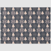 金ゴールドの雪とクリスマスツリーブラッククリスマス 薄葉紙 (正面)