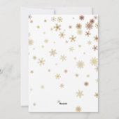 金ゴールドの雪の結晶の白い背景クリスマスフォト シーズンカード (裏面)