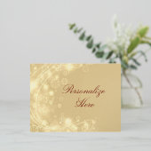 金ゴールドの雪エレガント状の冬 箔シーズンポストカード (立ち正面)