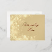 金ゴールドの雪エレガント状の冬 箔シーズンポストカード (正面/裏面)