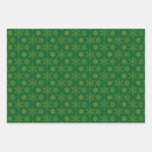 金ゴールドの雪カスタム片の背景 ラッピングペーパーシート (正面)