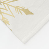 金ゴールドの雪メリー雪と明るいクリスマス フリースブランケット (角)