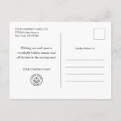 金ゴールドの雪企業ののクリスマス ポストカード (裏面)